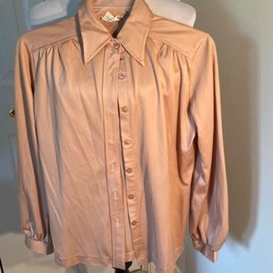 Vintage 1990s Career Guild long sleeve tan blouse